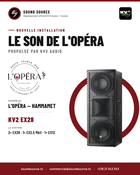 Le son de L'Opéra Hammamet : nouvelle installation KV2 Audio EX28 par Sound Source